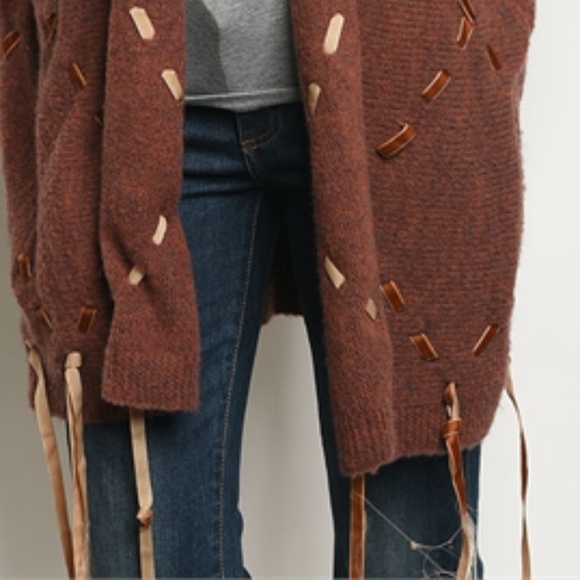 CHUNKY KNIT CARDIGAN SWEATER WOOL & ACRYLIC - Picture 6 of 6